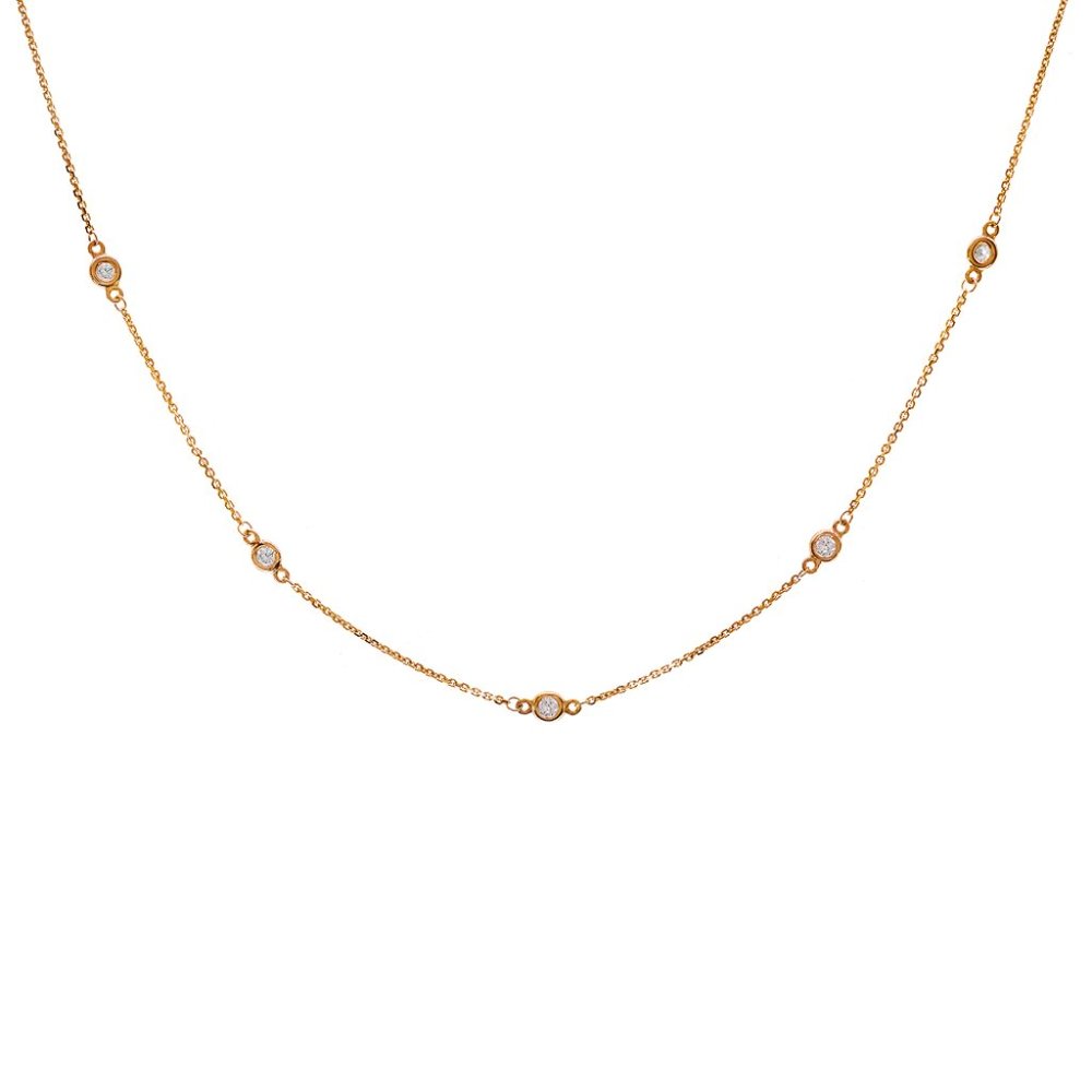 0.45 Ct. tw. Round Diamonds By The Yard Necklace 14K Gold